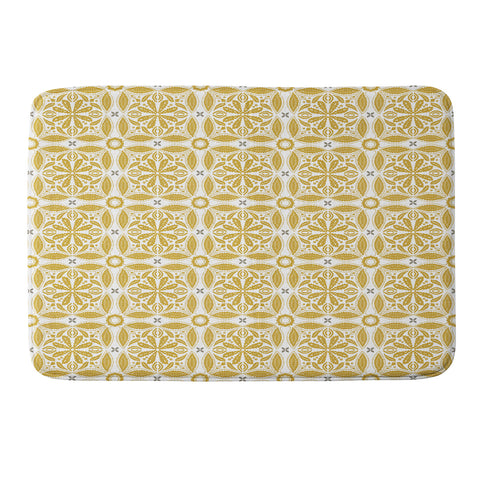 Iveta Abolina Floral Dijon White Memory Foam Bath Mat
