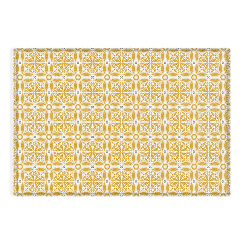 Iveta Abolina Floral Dijon White Outdoor Rug