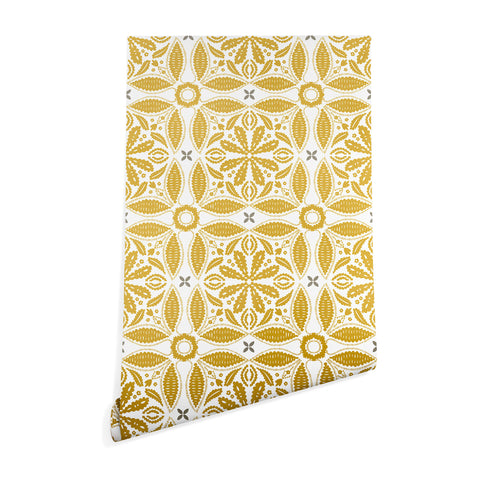 Iveta Abolina Floral Dijon White Wallpaper