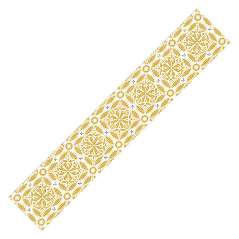 Iveta Abolina Floral Dijon White Table Runner