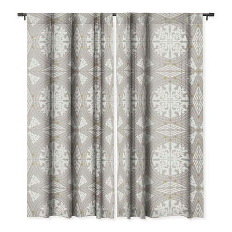 Iveta Abolina Floral Dove Grey Blackout Window Curtain