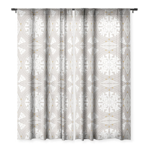 Iveta Abolina Floral Dove Grey Sheer Window Curtain