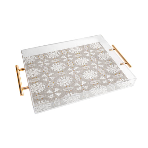 Iveta Abolina Floral Dove Grey Acrylic Tray