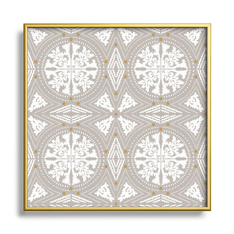 Iveta Abolina Floral Dove Grey Square Metal Framed Art Print