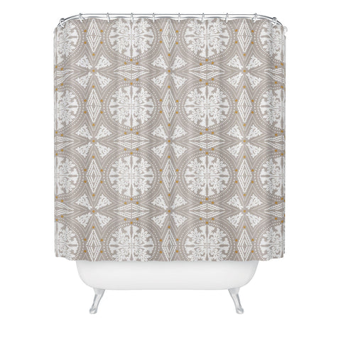 Iveta Abolina Floral Dove Grey Shower Curtain