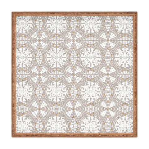 Iveta Abolina Floral Dove Grey Square Tray