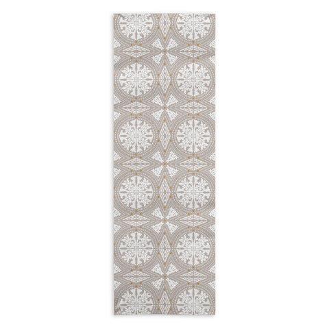 Iveta Abolina Floral Dove Grey Yoga Towel