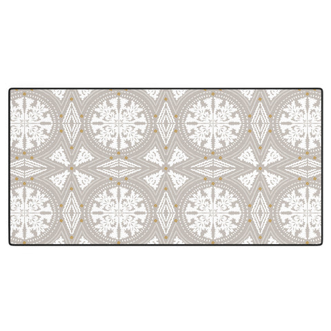 Iveta Abolina Floral Dove Grey Desk Mat