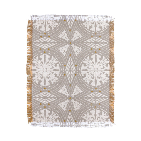 Iveta Abolina Floral Dove Grey Throw Blanket