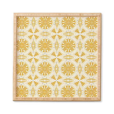 Iveta Abolina Floral Geometric Dijon Framed Wall Art