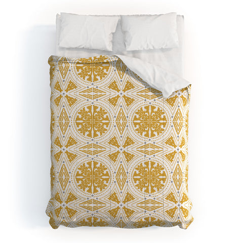Iveta Abolina Floral Geometric Dijon Comforter