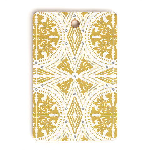 Iveta Abolina Floral Geometric Dijon Cutting Board Rectangle