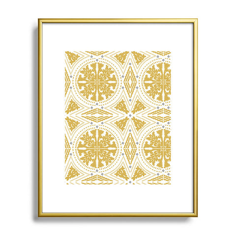 Iveta Abolina Floral Geometric Dijon Metal Framed Art Print