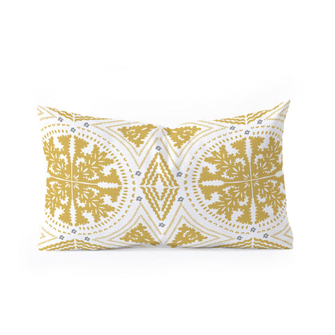 Iveta Abolina Floral Geometric Dijon Oblong Throw Pillow