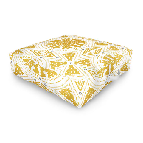Iveta Abolina Floral Geometric Dijon Outdoor Floor Cushion