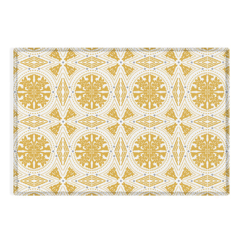 Iveta Abolina Floral Geometric Dijon Outdoor Rug