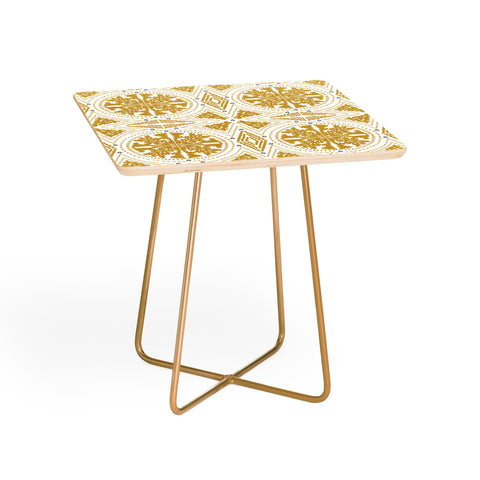 Iveta Abolina Floral Geometric Dijon Side Table