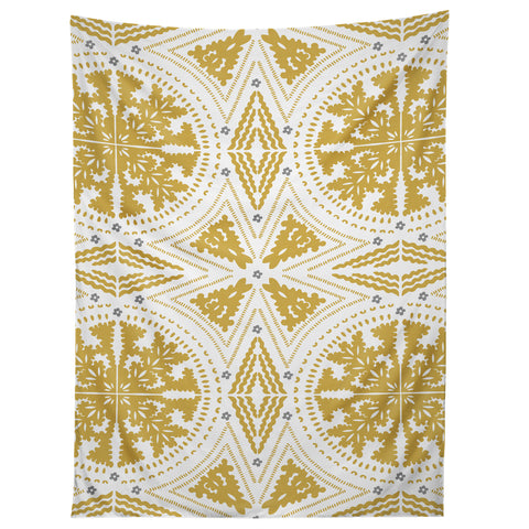 Iveta Abolina Floral Geometric Dijon Tapestry