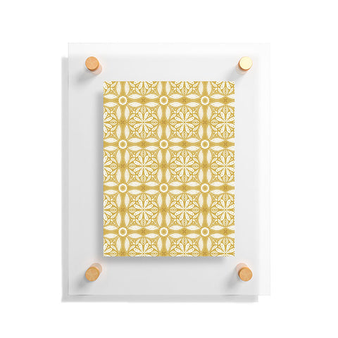 Iveta Abolina Floral Tile Dijon Floating Acrylic Print