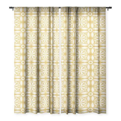 Iveta Abolina Floral Tile Dijon Sheer Non Repeat