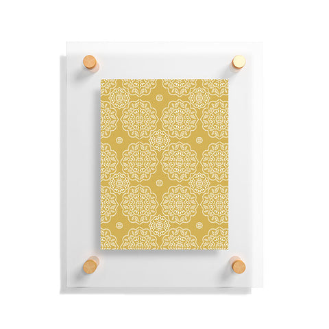 Iveta Abolina Floral Tile Dijon Light Floating Acrylic Print