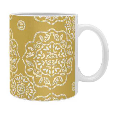 Iveta Abolina Floral Tile Dijon Light Coffee Mug