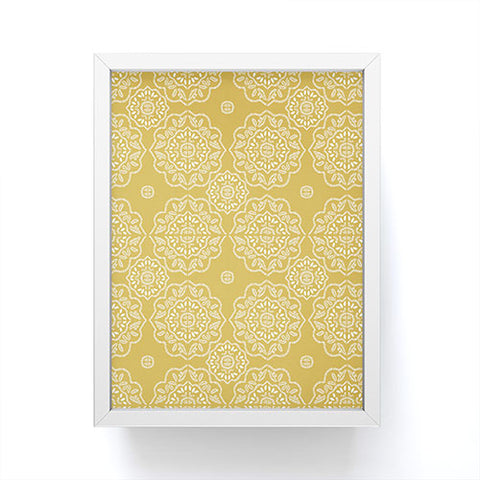 Iveta Abolina Floral Tile Dijon Light Framed Mini Art Print
