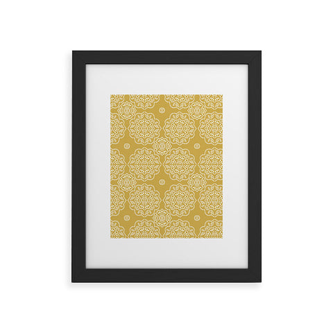 Iveta Abolina Floral Tile Dijon Light Framed Art Print