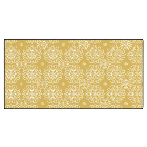 Iveta Abolina Floral Tile Dijon Light Desk Mat