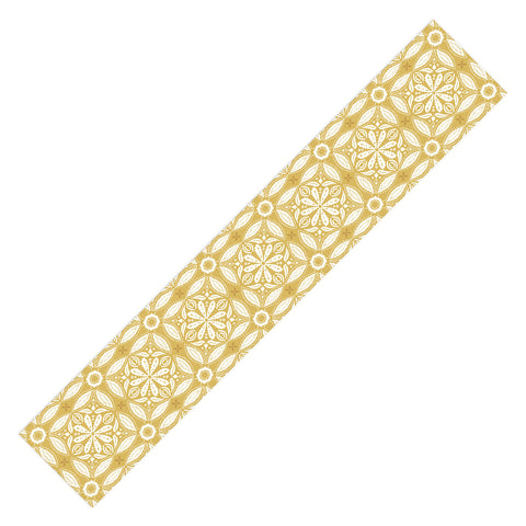 Iveta Abolina Floral Tile Dijon Table Runner