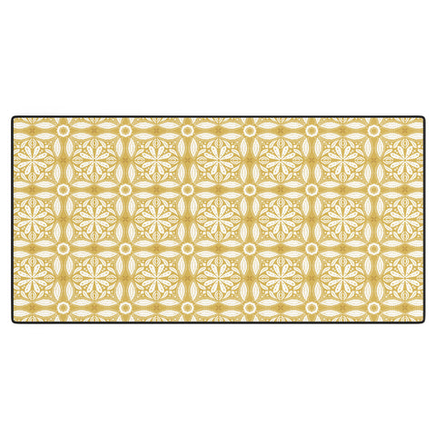 Iveta Abolina Floral Tile Dijon Desk Mat