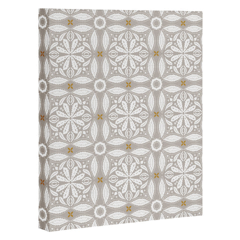 Iveta Abolina Floral Tile Grey Art Canvas