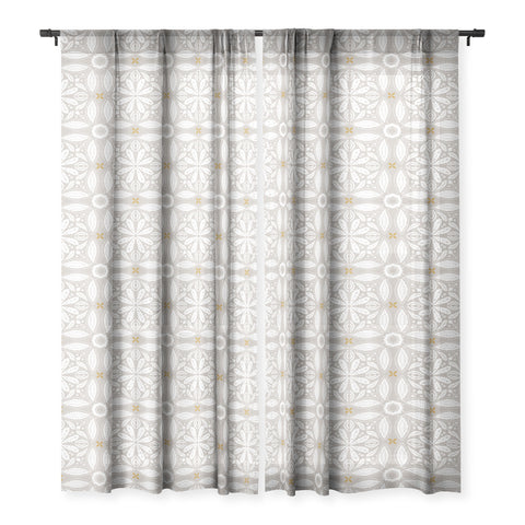 Iveta Abolina Floral Tile Grey Sheer Non Repeat