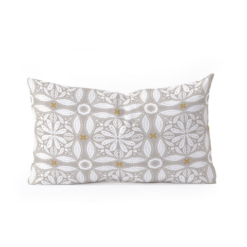 Iveta Abolina Floral Tile Grey Oblong Throw Pillow