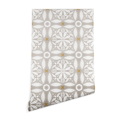Iveta Abolina Floral Tile Grey Wallpaper
