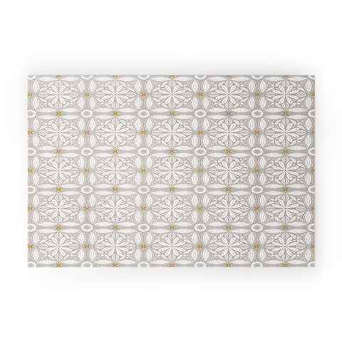 Iveta Abolina Floral Tile Grey Welcome Mat