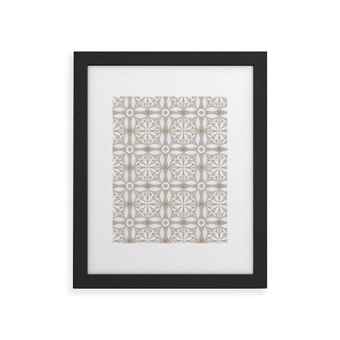 Iveta Abolina Floral Tile Grey Framed Art Print