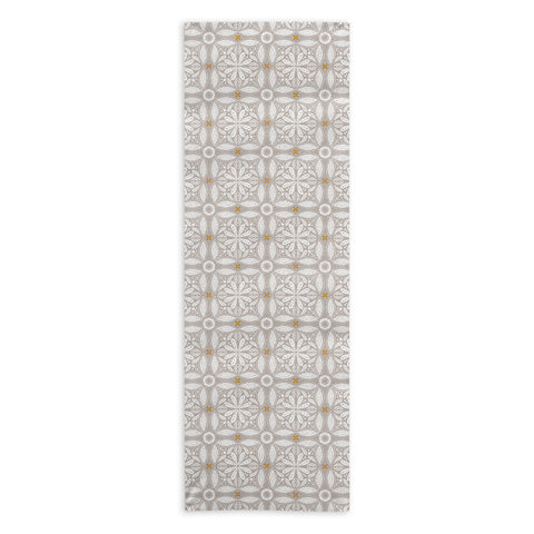 Iveta Abolina Floral Tile Grey Yoga Towel