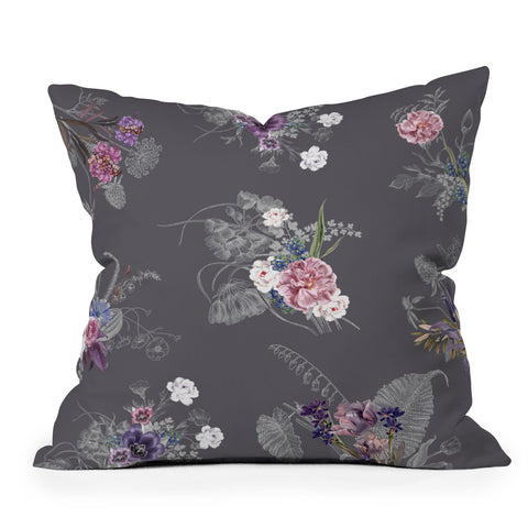 Iveta Abolina French Countryside Charcoal Outdoor Throw Pillow