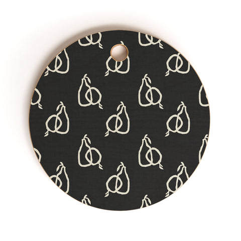 Iveta Abolina Fruit Beige Charcoal Cutting Board Round