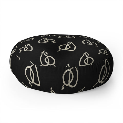 Iveta Abolina Fruit Beige Charcoal Floor Pillow Round