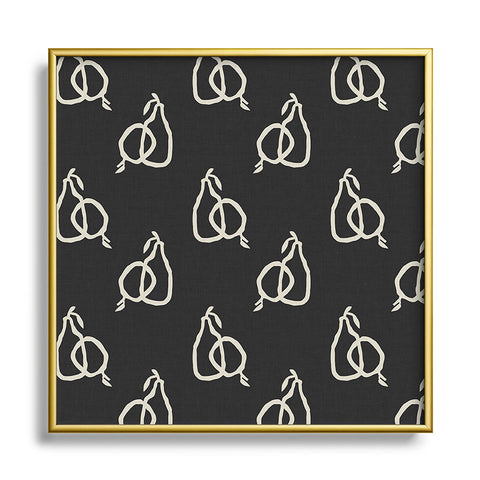 Iveta Abolina Fruit Beige Charcoal Square Metal Framed Art Print