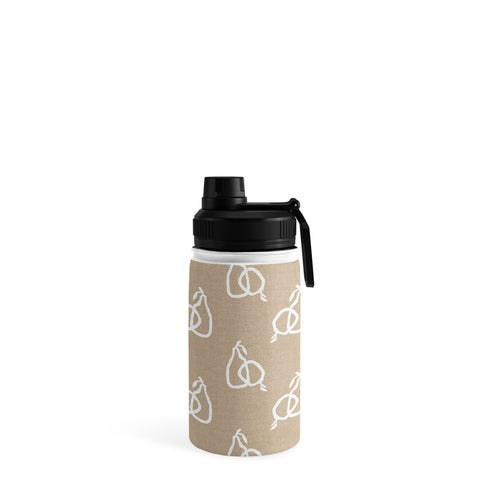 Iveta Abolina Fruit White on Beige Water Bottle