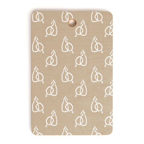 Iveta Abolina Fruit White on Beige Cutting Board Rectangle