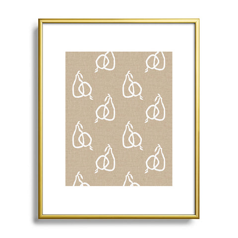 Iveta Abolina Fruit White on Beige Metal Framed Art Print