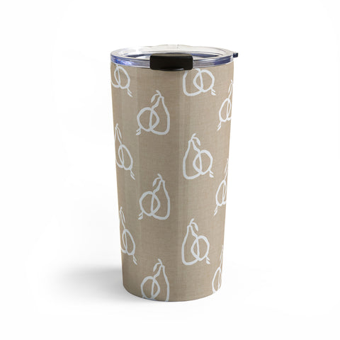 Iveta Abolina Fruit White on Beige Travel Mug