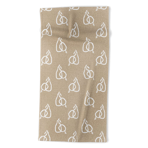 Iveta Abolina Fruit White on Beige Beach Towel