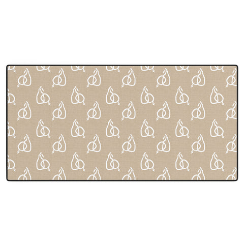 Iveta Abolina Fruit White on Beige Desk Mat