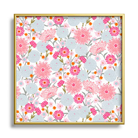 Iveta Abolina Fuchsia Bloom Square Metal Framed Art Print