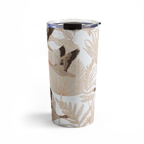 Iveta Abolina Geese and Palm White Travel Mug